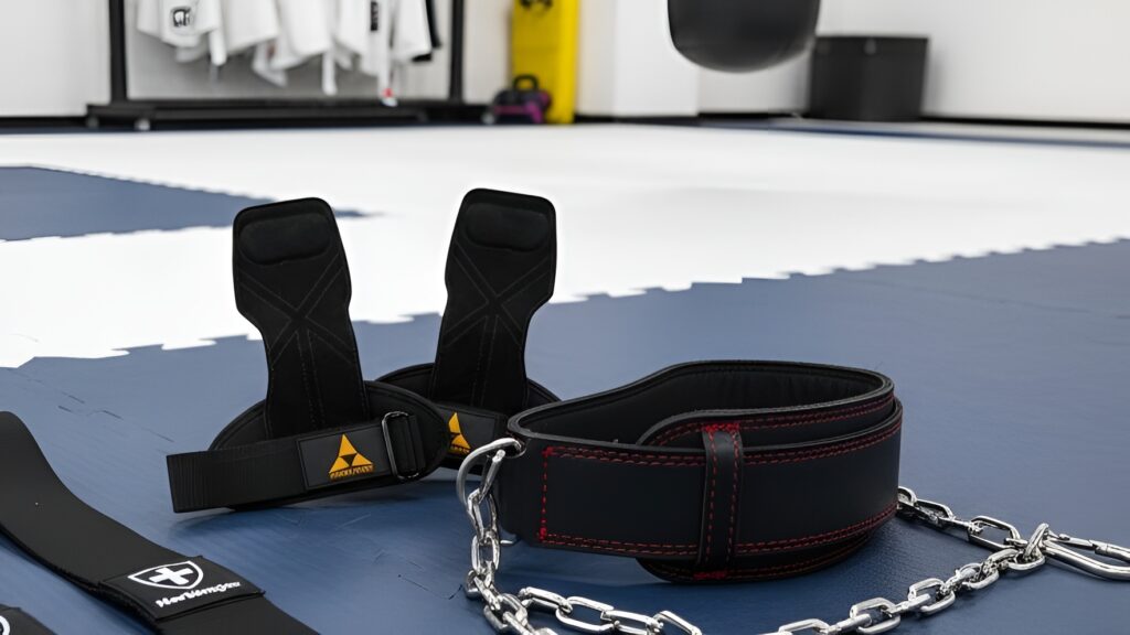3 day gym workout routine for bjj: lifting straps and weight belt
